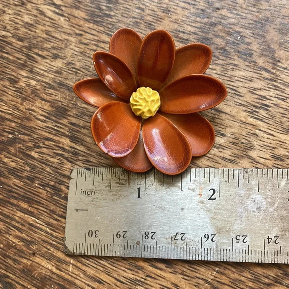 Lot of 7 vintage pins / brooches floral, rhinestine gold silver - Picture 5 of 9